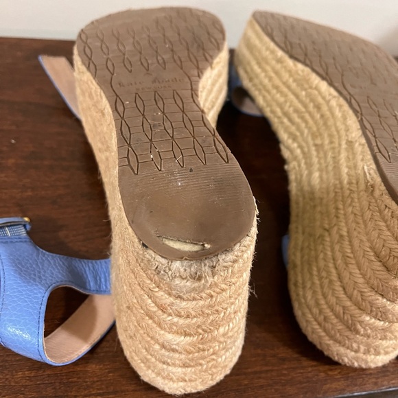 Kate Spade Blue Platform Espadrille Wedge Sandals Size 9M - Picture 14 of 16